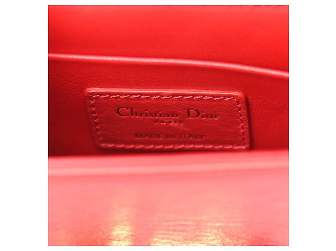 30 Montaigne Dior Pelle di agnello screpolata 30 Borsa Box Montaigne Rossa Rosso - vista 13