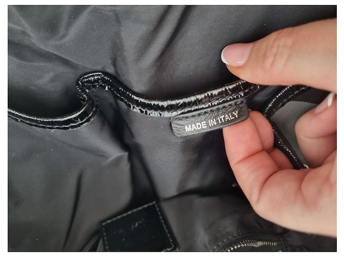 Borsa tote Burberry in tela grigia e pelle nera Grigio - vista 11
