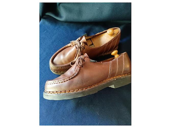 Paraboot Morzine Scarpe Stringate Marroni in Pelle Marrone - vista 3