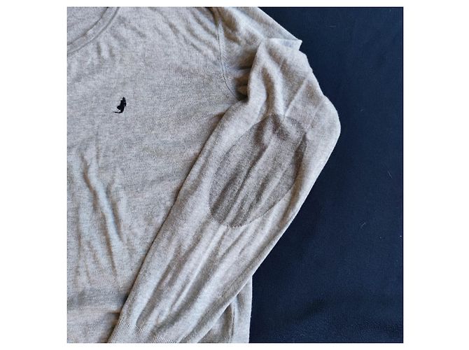 Autre Marque Pull col V MCS gris en coton - vue 3