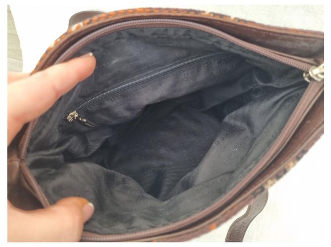 Borsa Burberry in lana con stampa check marrone scuro - vista 11