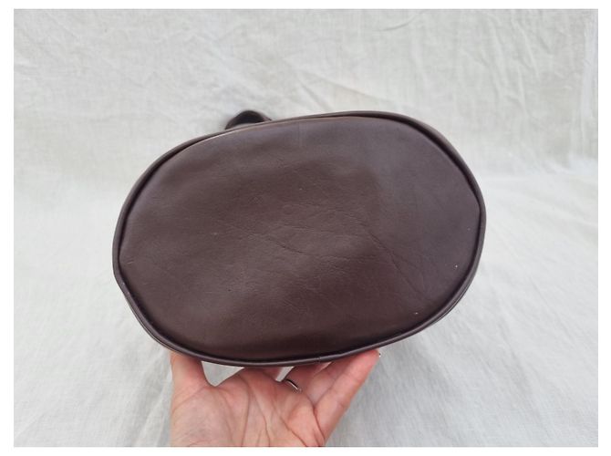 Borsa Burberry in lana con stampa check marrone scuro - vista 8