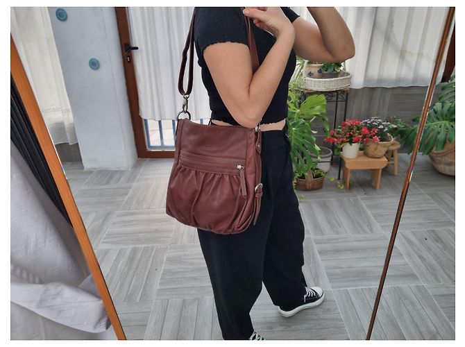 Borsa a tracolla Balenciaga 27size in pelle marrone Marrone scuro - vista 11