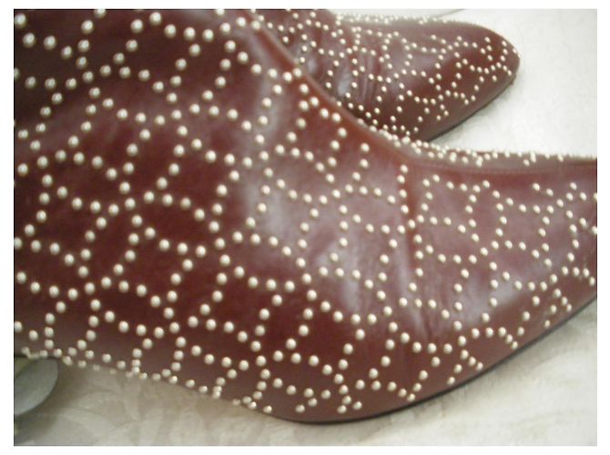 Botines Alaïa de piel marrón Castaño - vista 4