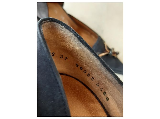 Autre Marque Décolleté LARIO in camoscio blu navy tacco 8cm - vista 8