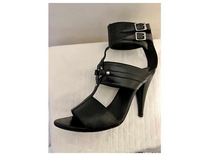 Gladiator-Sandalen mit hohem Absatz von Saint Laurent Schwarz - Ansicht 2