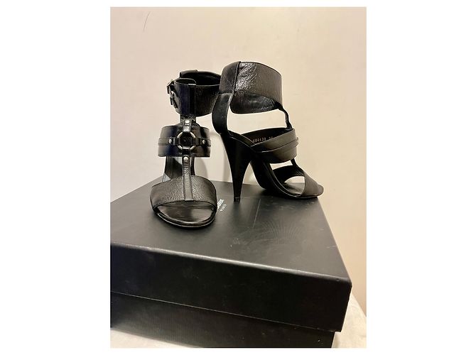 Gladiator-Sandalen mit hohem Absatz von Saint Laurent Schwarz - Ansicht 4