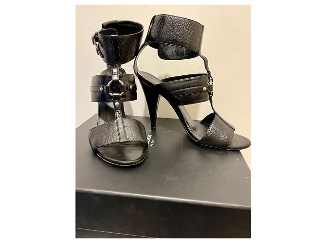 Gladiator-Sandalen mit hohem Absatz von Saint Laurent Schwarz - Ansicht 6