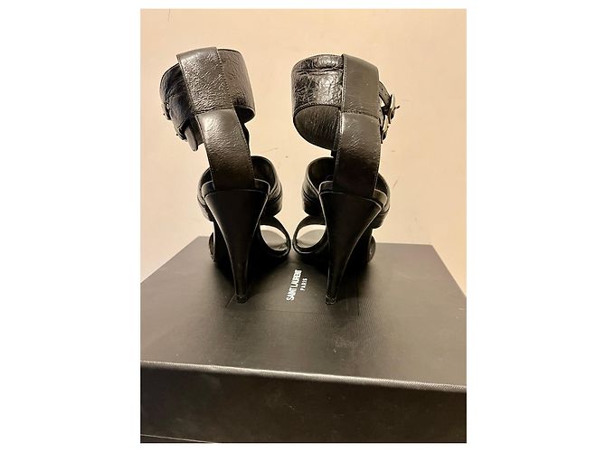Gladiator-Sandalen mit hohem Absatz von Saint Laurent Schwarz - Ansicht 7
