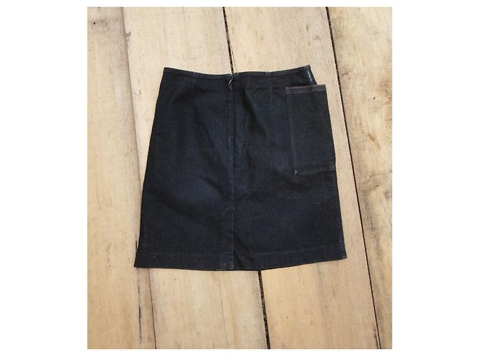 Falda midi de denim Armani Jeans azul marino - vista 3