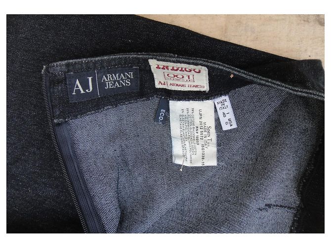 Falda midi de denim Armani Jeans azul marino - vista 5