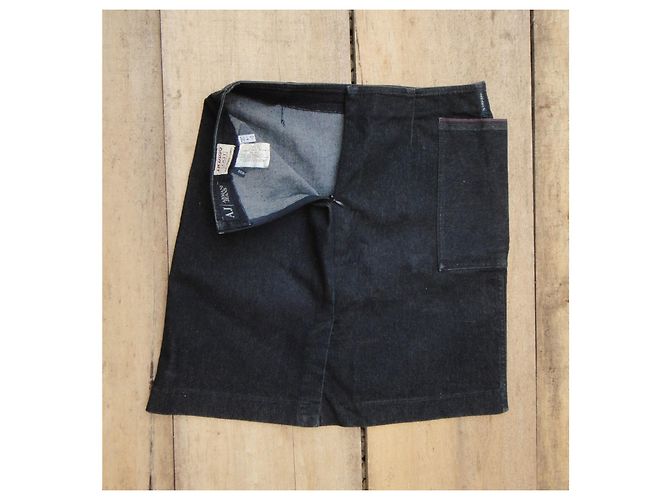 Falda midi de denim Armani Jeans azul marino - vista 8