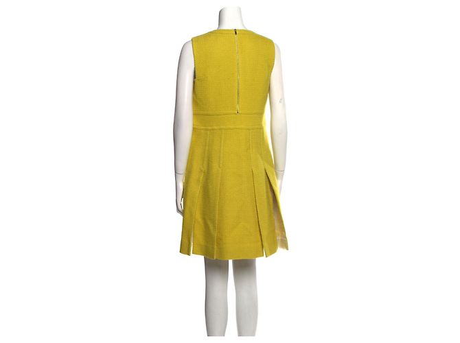 Diane Von Furstenberg DvF Jackie Novelty Boucle Tweed Kleid Gelb Senf - Ansicht 2
