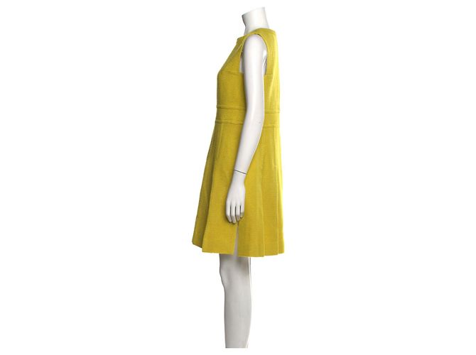 Diane Von Furstenberg DvF Jackie Novelty Boucle Tweed Kleid Gelb Senf - Ansicht 3