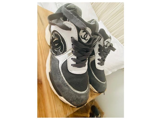 Chanel Boy Sneaker Dunkelgrau Stoff Anthrazitgrau - Ansicht 10