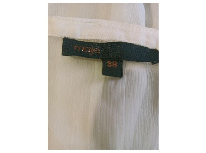 Abito Maje in seta color eggshell Bianco sporco - vista 4