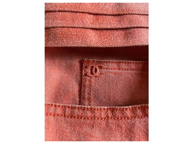 Chanel Pantalón de corte recto Roja - vista 8