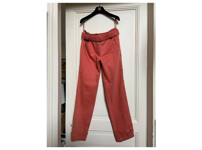 Chanel Pantalón de corte recto Roja - vista 9