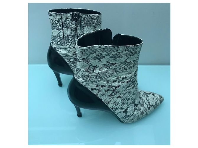 Barbara Bui Python Print Leather Ankle Boots - view 11