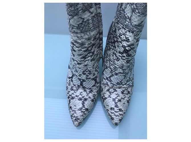 Barbara Bui Python Print Leather Ankle Boots - view 6