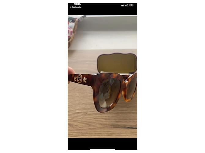 Gafas de sol Gucci marrones de plástico Castaño - vista 3