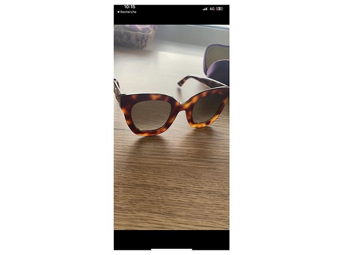 Gafas de sol Gucci marrones de plástico Castaño - vista 6