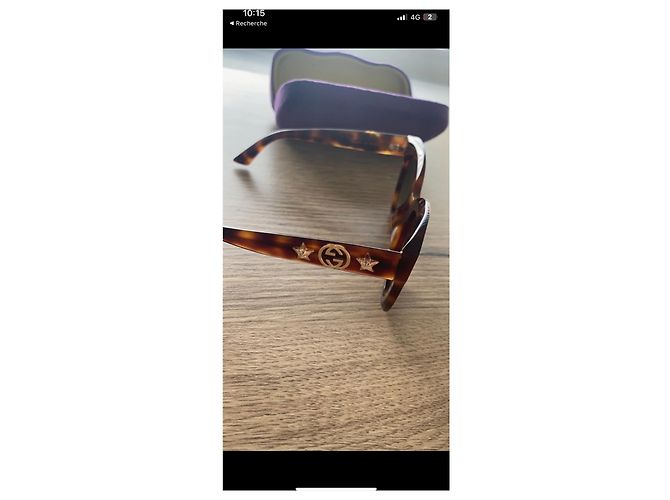 Gafas de sol Gucci marrones de plástico Castaño - vista 7
