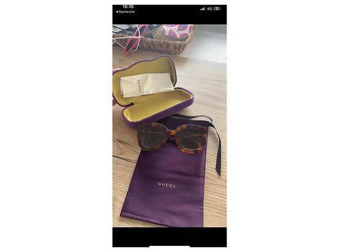 Gafas de sol Gucci marrones de plástico Castaño - vista 8