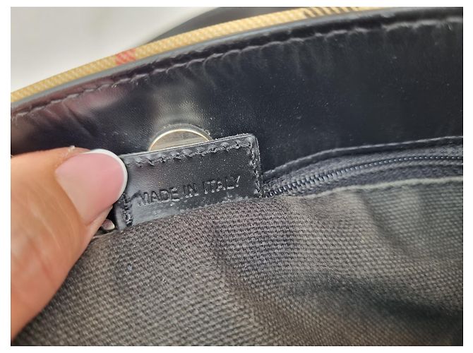 Borsa Tote Burberry Beige in Tela e Pelle Nera - vista 12