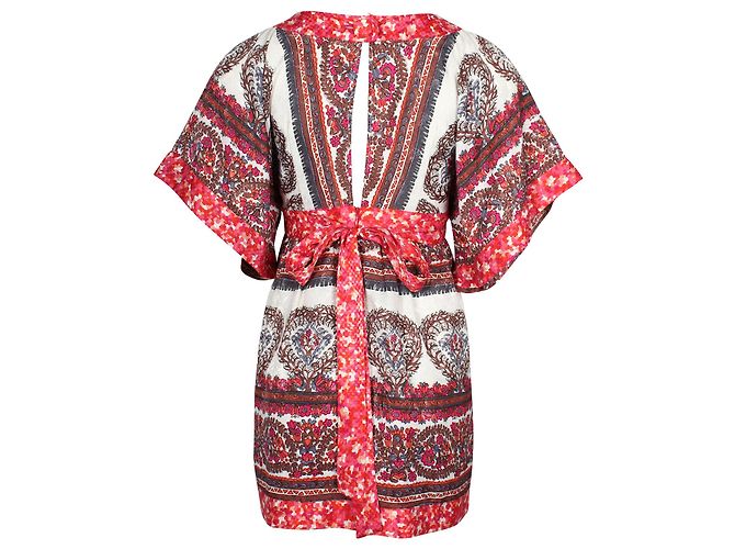 Mini abito a kimono stampato Anna Sui in seta multicolor - vista 3