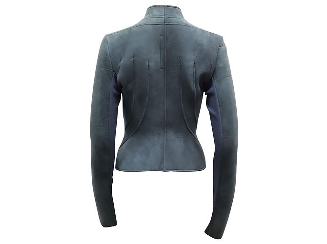 Rick Owens Lilies Campala-Jacke aus blauem Wildleder - Ansicht 2