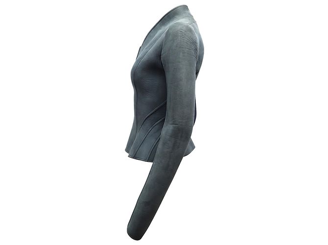 Rick Owens Lilies Campala-Jacke aus blauem Wildleder - Ansicht 3