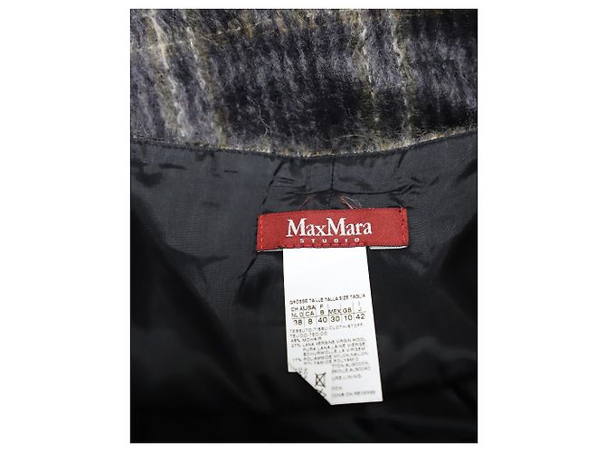 Falda a cuadros hasta la rodilla de Max Mara en mohair gris - vista 4