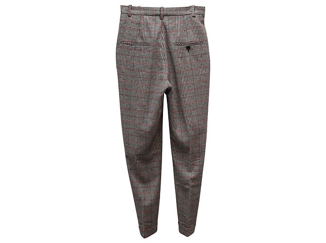 Karierte Hose mit hohem Bund von Isabel Marant aus beigefarbenem Polyester - Ansicht 2