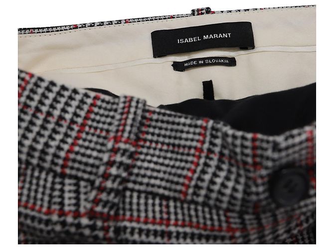Karierte Hose mit hohem Bund von Isabel Marant aus beigefarbenem Polyester - Ansicht 3
