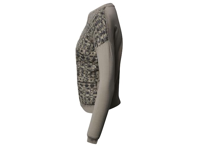 Max Mara Weekend bedruckter Pullover mit Rundhalsausschnitt aus beigefarbenem Acryl - Ansicht 2