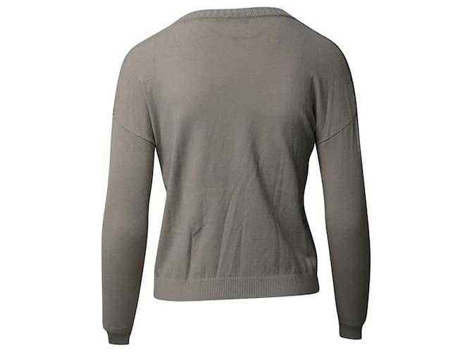 Max Mara Weekend bedruckter Pullover mit Rundhalsausschnitt aus beigefarbenem Acryl - Ansicht 3