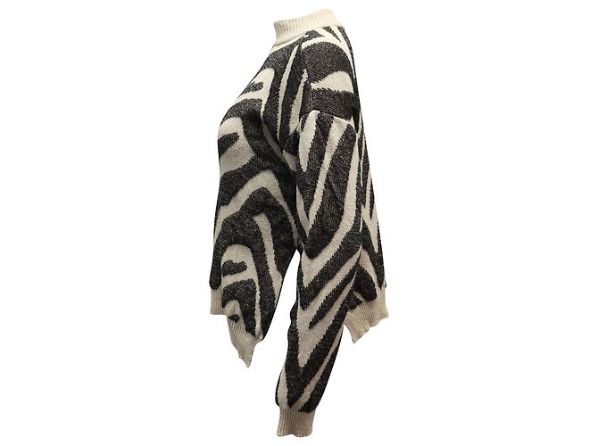 Nanushka Sosa Pullover mit Zebramuster aus beiger Baumwolle - view 2