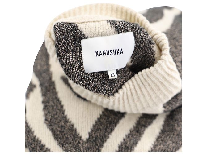Nanushka Sosa Pullover mit Zebramuster aus beiger Baumwolle - view 4
