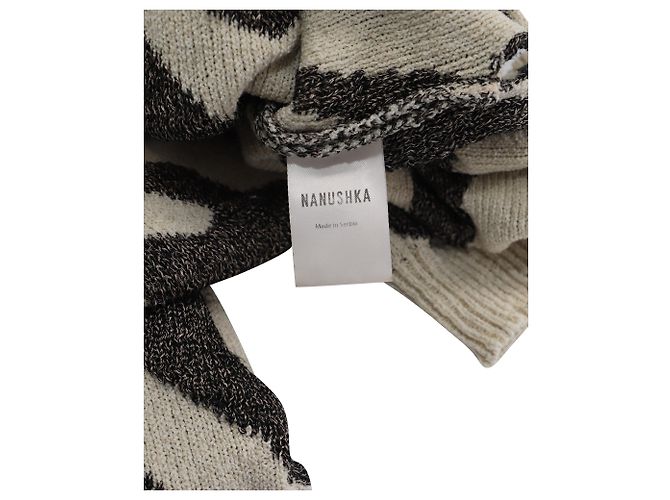 Nanushka Sosa Pullover mit Zebramuster aus beiger Baumwolle - view 5