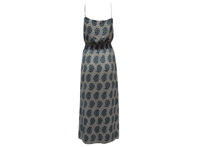 Vestido largo de seda con estampado floral de Tory Burch Impresión de pitón - vista 3
