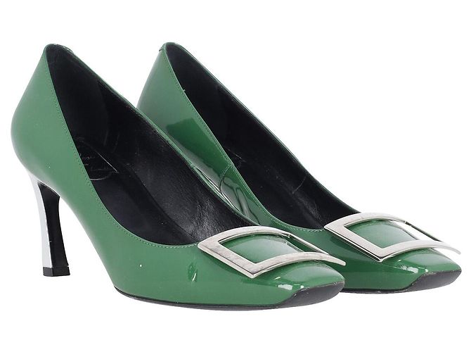 Chanel Roger Vivier Belle Vivier Heels aus grünem Lackleder - Ansicht 6