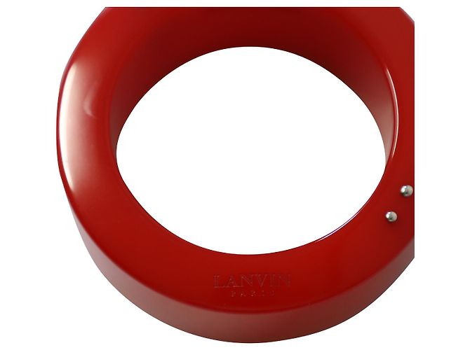 Bracciale Rigido Lanvin in Plexiglass in Plastica Rossa Rosso - vista 5