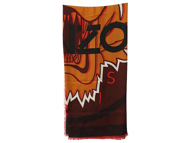Sciarpa Kenzo Paris Upperr Head Print in cotone multicolor - vista 2