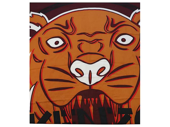 Sciarpa Kenzo Paris Upperr Head Print in cotone multicolor - vista 3