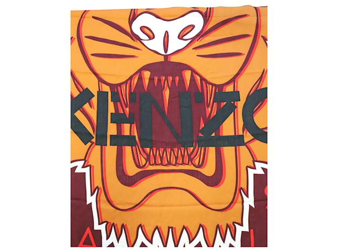 Sciarpa Kenzo Paris Upperr Head Print in cotone multicolor - vista 4