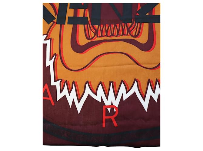 Sciarpa Kenzo Paris Upperr Head Print in cotone multicolor - vista 5
