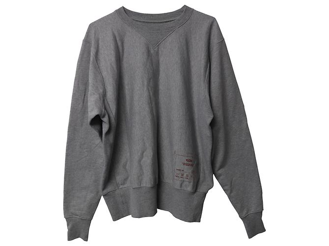 Maison Martin Margiela Moletom com gola redonda Maison Margiela Icon em algodão cinza - vista 2