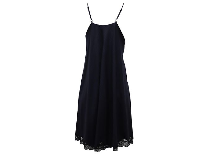 Vestido evasé evasé con raya diplomática Roses de Alexander Wang en poliéster azul Azul marino - vista 3
