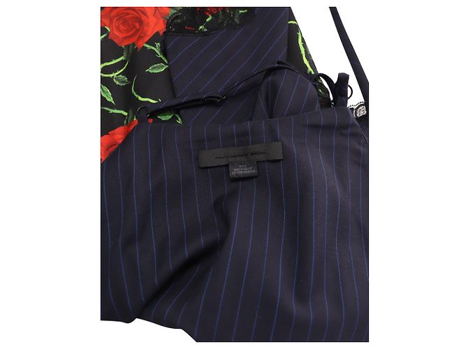 Vestido evasé evasé con raya diplomática Roses de Alexander Wang en poliéster azul Azul marino - vista 4
